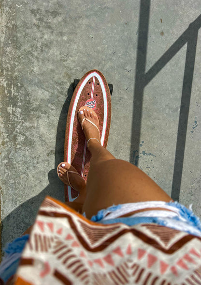 Lux Dune minimalist flip flop with thin strap and arch support in sand beige