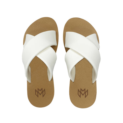 The Ellie Cross memory foam sandal with criss cross straps 