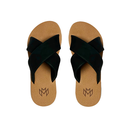 The Ellie Cross memory foam sandal with criss cross straps 