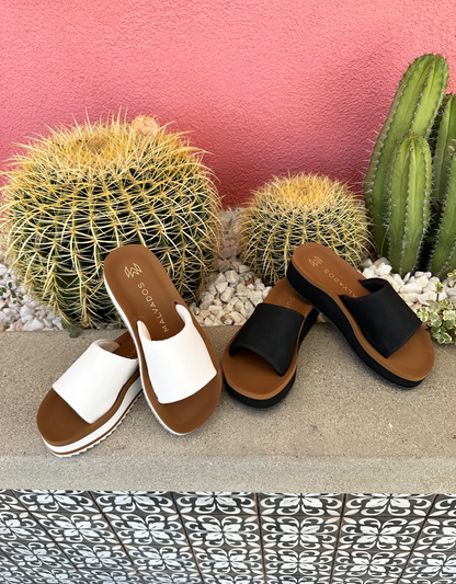 Gwen platform sandal with memory foam beige footbed and cushioned strap