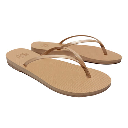 Lux Dune minimalist flip flop with thin strap and arch support in sand beige