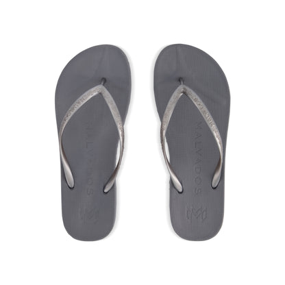 Playa Haven't the Foggiest beach flip flop waterproof sandal with toe pillow, arch support and toe post anchor in grey silver