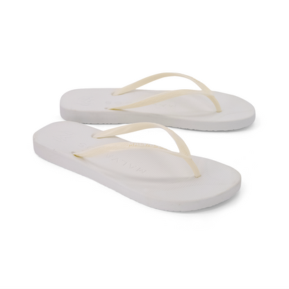 Playa Cabana Boy beach flip flop waterproof sandal with toe pillow, arch support and toe post anchor in white