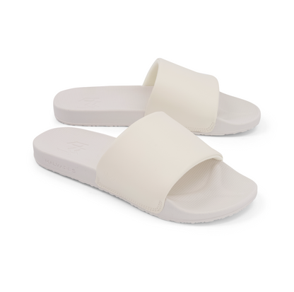 Slaya athletic slide with toe pillow and arch support in off white