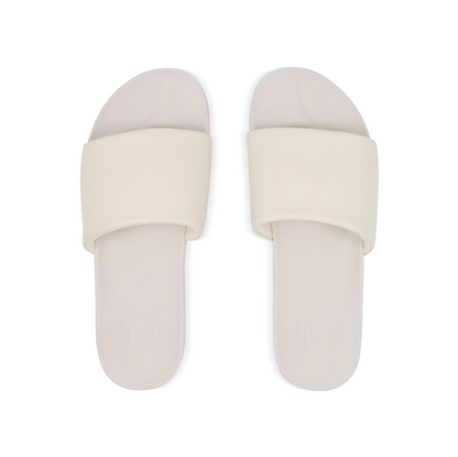 Slaya athletic slide with toe pillow and arch support in off white
